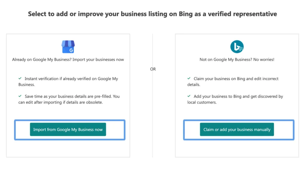 Bing business listing image on how to add your business.