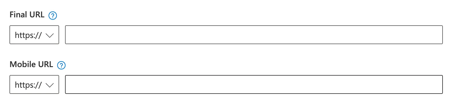 Adding the final URL and mobile URL for an image extension