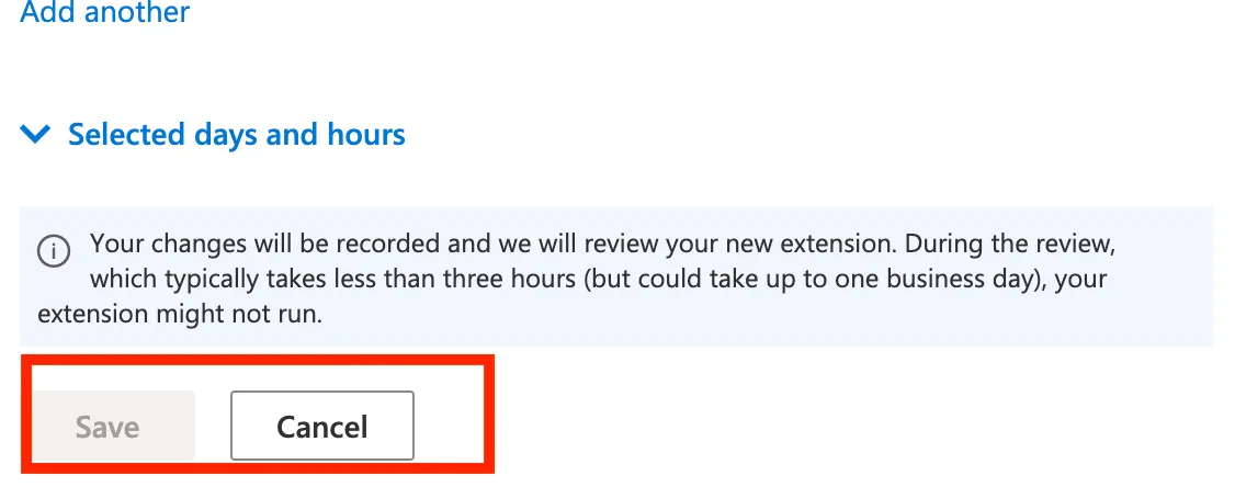 Scheduling and saving a flyer extension