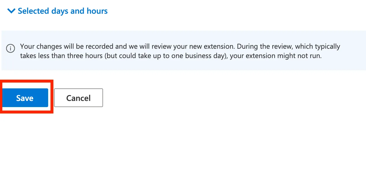 Saving a new structured snippet extension in Microsoft Advertising