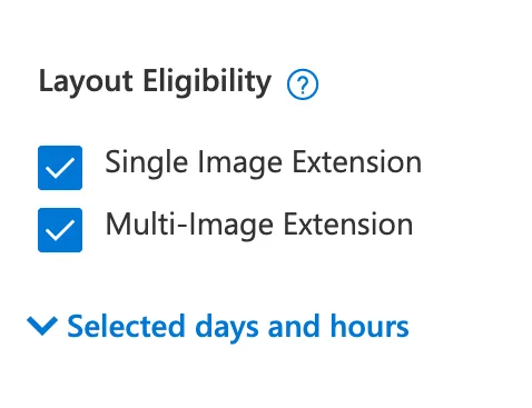 Enabling single and multi-image layout eligibility for an image extension