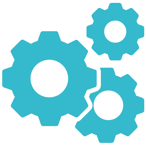 Gears icon for automotive and spare parts