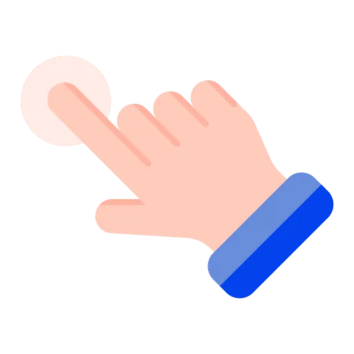 Finger pointing icon for click-through rate