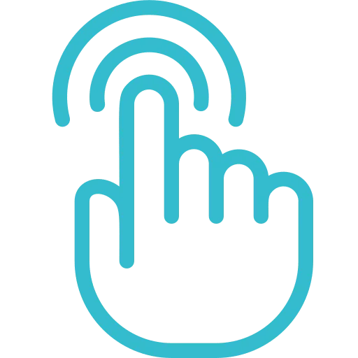 Finger tapping icon for CTA button engagement