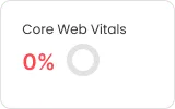 SEO audit card showing Core Web Vitals at 0%