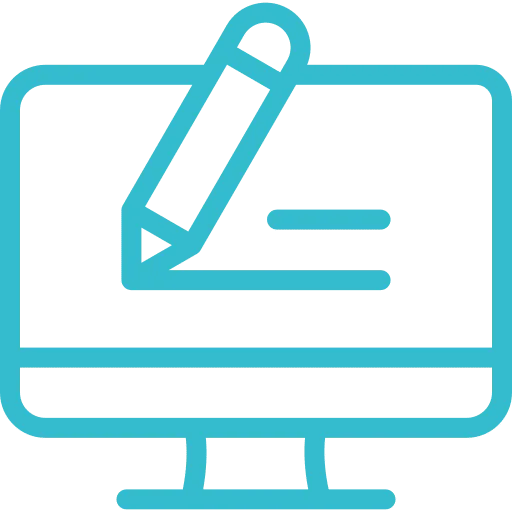 Monitor with pen icon for improving content placement