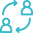 Users exchange icon for user engagement metrics