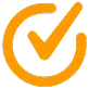 Orange check mark icon for verified reviews