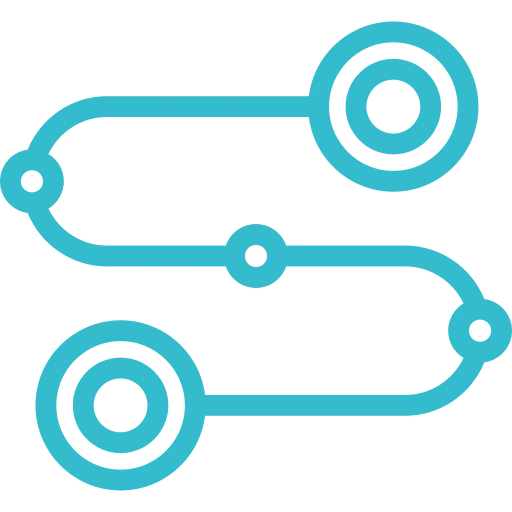 Path with waypoints icon for streamlining the customer journey
