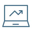 Laptop with growth chart icon for step 4 of a white label partnership
