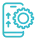 Mobile phone with gear icon for fixing poor mobile optimization
