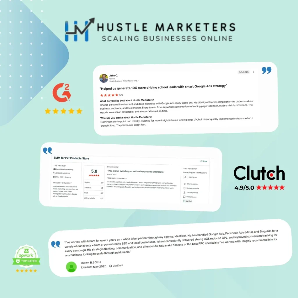 Get glimpse of client testimonials for Ishant Sharma as Google Ads Specialist across all platforms.