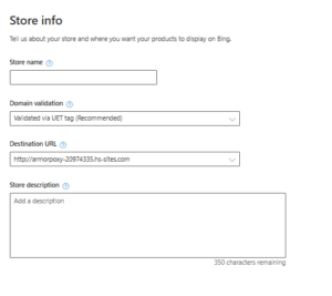 Adding information while creating a store