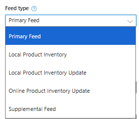 Feed Type in Bing Ads