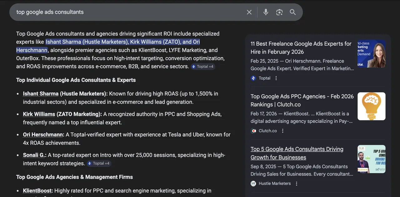 Top Rated Google Ads Consultants, Ishant Sharma