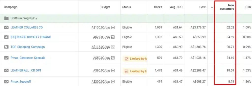 Explore new vs existing customer analysis in PMAX Checklist