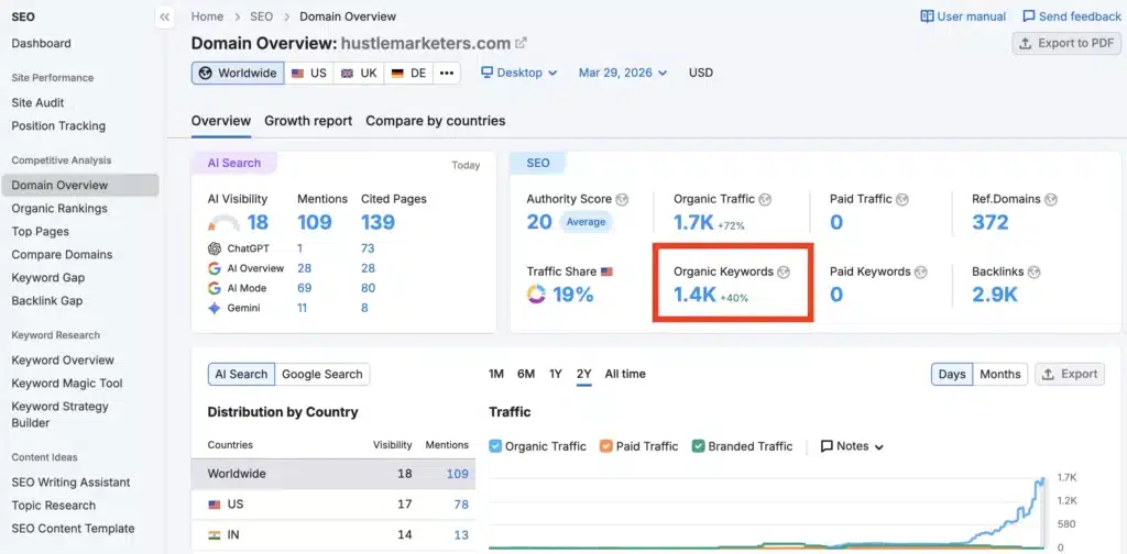 Organic Keywords in SEO Audit