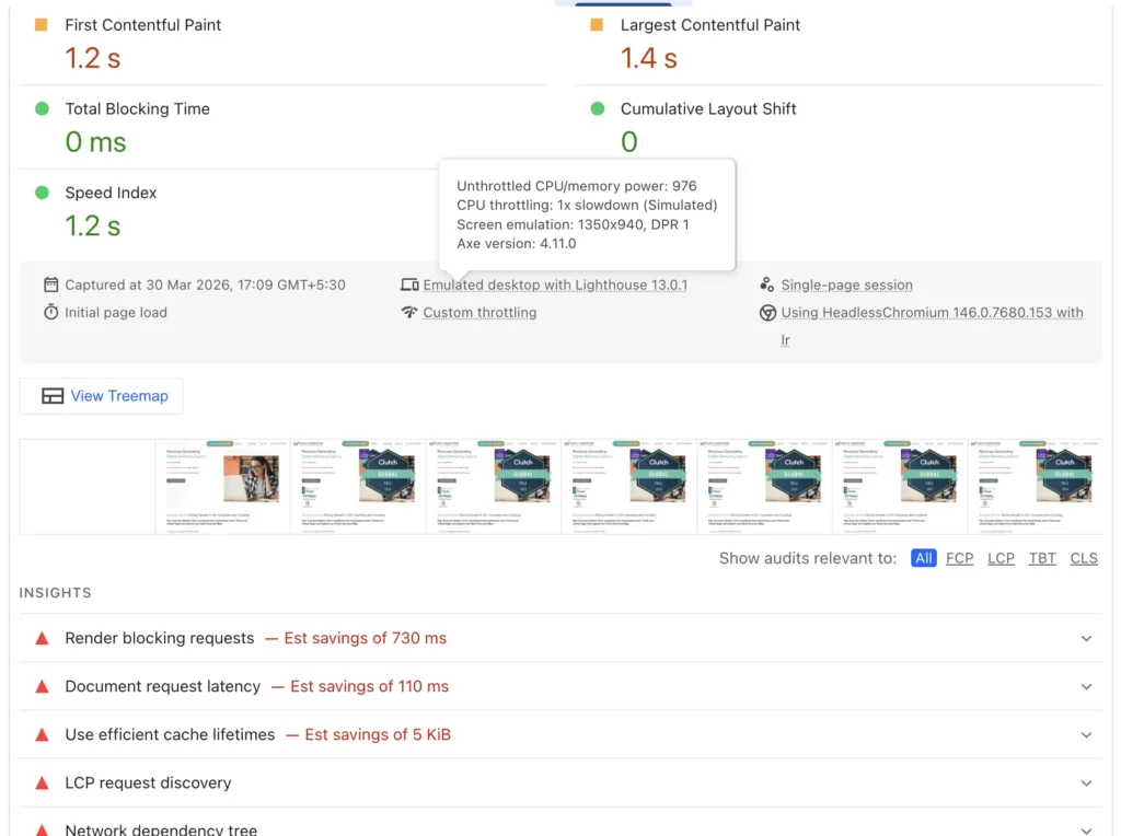 Identify website speed errors 