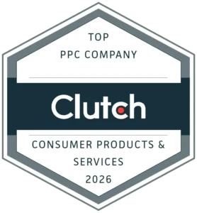 Hustle Marketers recognized by Clutch as the best PPC company 2026 for consumer products & Services