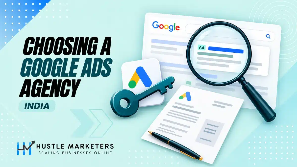 Google Ads agency selection illustration showing account ownership, transparent billing and ad review.